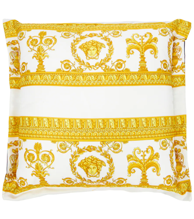Shop Versace Baroque Reversible Cotton Cushion