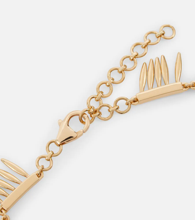 Ileana Makri Grass Sunny 18kt Gold Necklace With Emeralds In 18k Yellow Gold