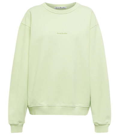Shop Acne Studios Logo Cotton Jersey Sweatshirt In Pastel Green
