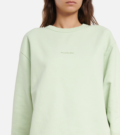 Shop Acne Studios Logo Cotton Jersey Sweatshirt In Pastel Green