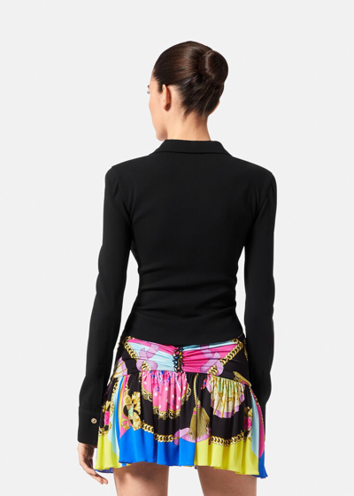 Shop Versace Medusa Ruched Shirt, Female, Black, 44