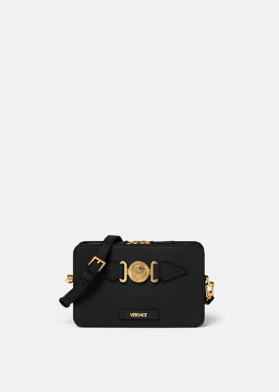 Shop Versace Medusa Biggie Small Messenger Bag In Black
