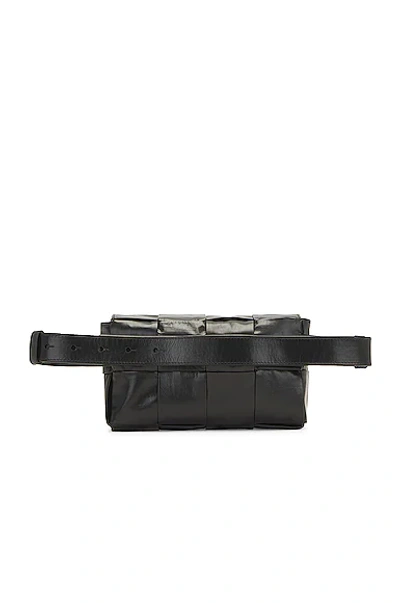 Shop Bottega Veneta Mini Cassette Belt Bag In Black & Silver