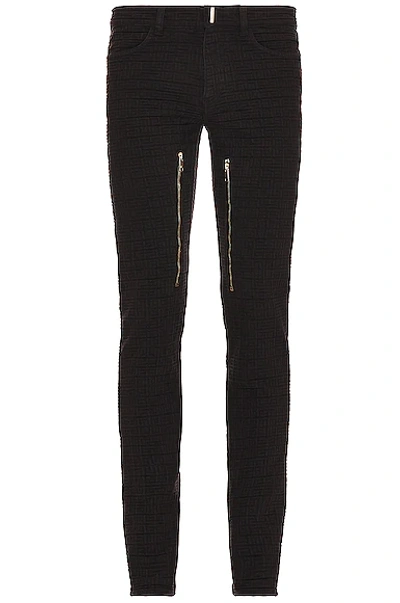 Shop Givenchy Skinny Fit Denim Trousers With Zip In Black