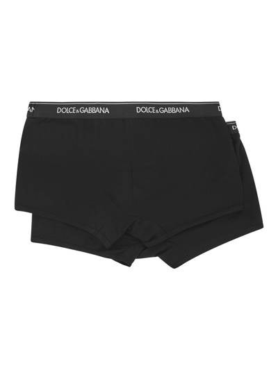 Shop Dolce & Gabbana Bipack Boxer In Stretch Cotton In Black