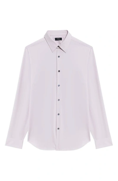 Shop Theory Sylvain Nd Structure Knit Button-up Shirt In Viola - Hgt