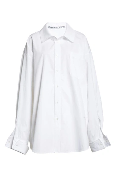 Shop Alexander Wang Oversized Cotton Shirtdress In White