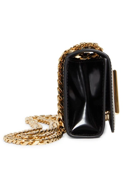 Shop Dolce & Gabbana Logo Polished Calfskin Crossbody Phone Case With Card Holder In 80999 Black