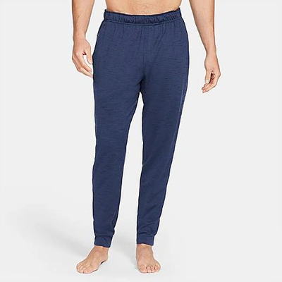 Shop Nike Men's Yoga Dri-fit Jogger Pants In Midnight Navy/dark Obsidian/grey