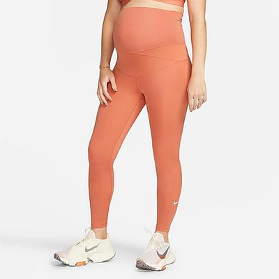 Shop Nike Women's One Training Leggings (maternity) In Madder Root/white