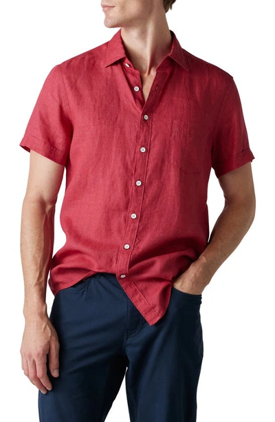 Shop Rodd & Gunn Regular Fit Ellerslie Linen Shirt In Plum