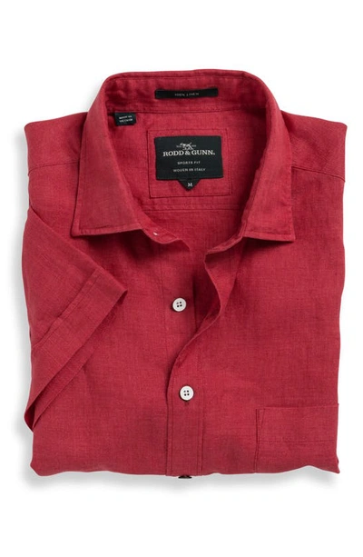 Shop Rodd & Gunn Regular Fit Ellerslie Linen Shirt In Plum