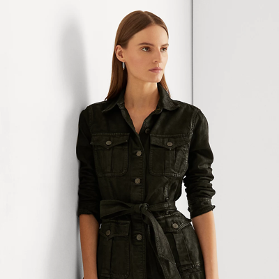 Lauren Ralph Lauren Coated Denim Trucker Jacket In Black Wash | ModeSens