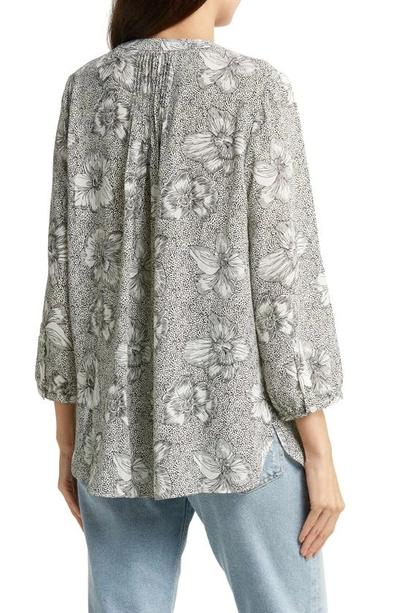 Shop Nydj High/low Crepe Blouse In Inked Orchids