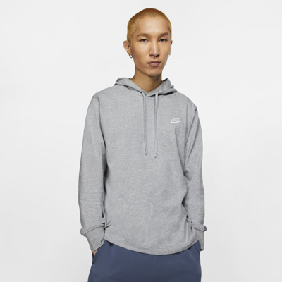 Shop Nike Men's  Sportswear Club Jersey Pullover Hoodie In Grey
