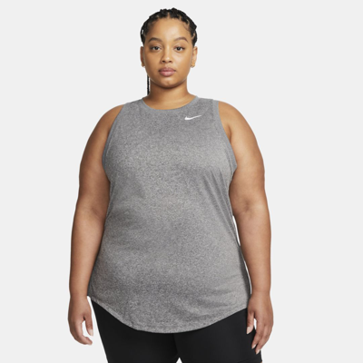 Shop Nike Dri-fit Women's Swoosh Training Tank In Black,heather,white
