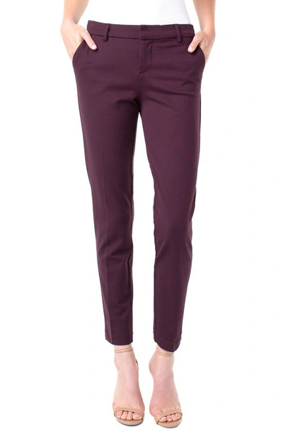 Shop Liverpool Kelsey Knit Trousers In Aubergine