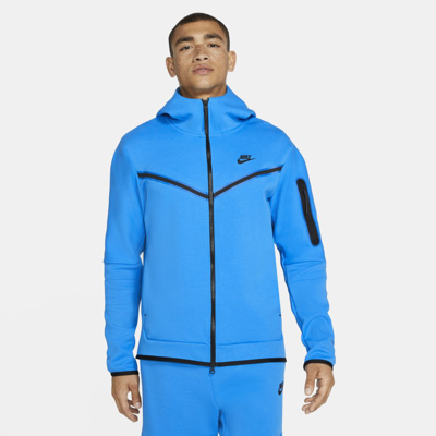 Shop Nike Men's  Sportswear Tech Fleece Full-zip Hoodie In Blue