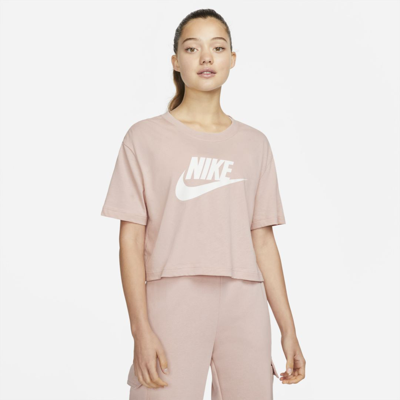 Shop Nike Women's  Sportswear Essential Cropped Logo T-shirt In Pink