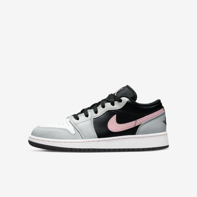 Shop Jordan Air  1 Low Big Kids' Shoes In Black,grey Fog,white,bleached Coral