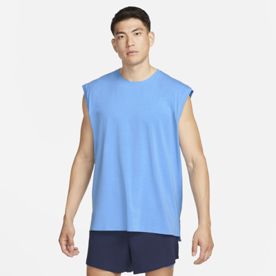 Shop Nike Men's  Yoga Dri-fit Tank Top In Blue
