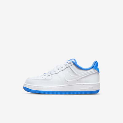 Shop Nike Force 1 Little Kids' Shoes In White,light Photo Blue,white