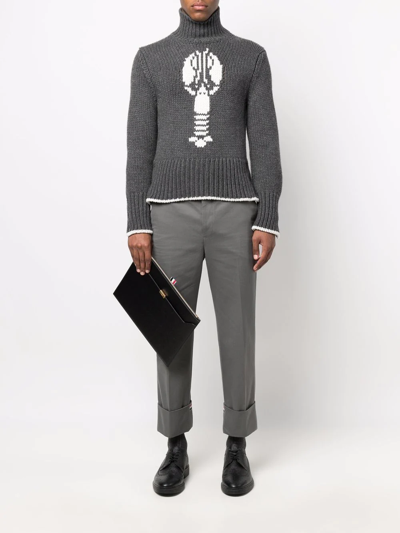 Thom Browne Medium Zipped Clutch In Schwarz