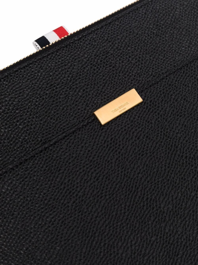 Thom Browne Medium Zipped Clutch In Schwarz