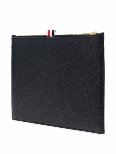 Thom Browne Small Zipped Clutch In Schwarz