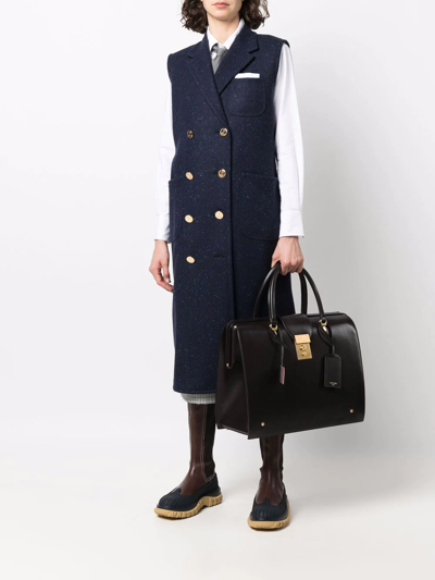 Thom Browne Structured Box Bag In Brown