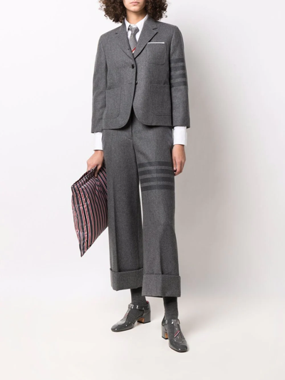 Shop Thom Browne 4-bar Stripe Single-breasted Blazer In Grey