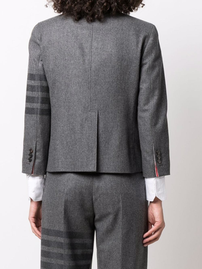 Shop Thom Browne 4-bar Stripe Single-breasted Blazer In Grey