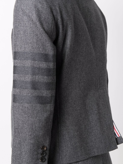 Shop Thom Browne 4-bar Stripe Single-breasted Blazer In Grey