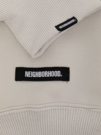 Shop Neighborhood Logo-patch Fingerless Gloves In Grau