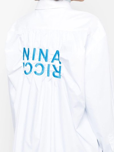 Nina Ricci Relaxed Fit White Button Closure Shirt In White
