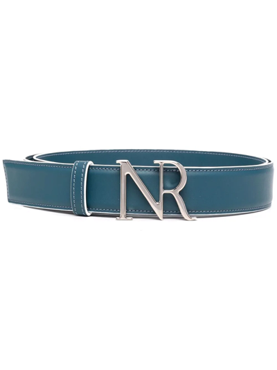 Shop Nina Ricci Logo-buckle Leather Belt In Blue