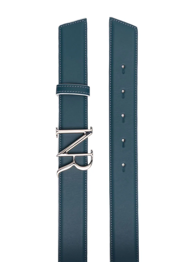 Shop Nina Ricci Logo-buckle Leather Belt In Blue
