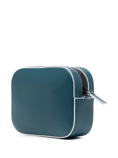 Shop Nina Ricci Logo-debossed Leather Camera Bag In Blue