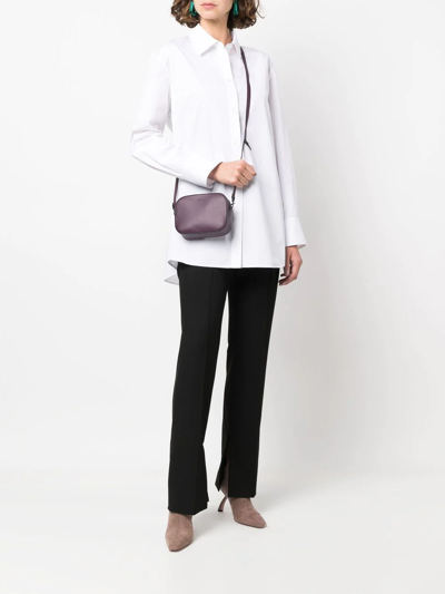 Shop Nina Ricci Logo-debossed Leather Camera Bag In Purple