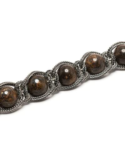 Emanuele Bicocchi Braided Bead Bracelet In Brown