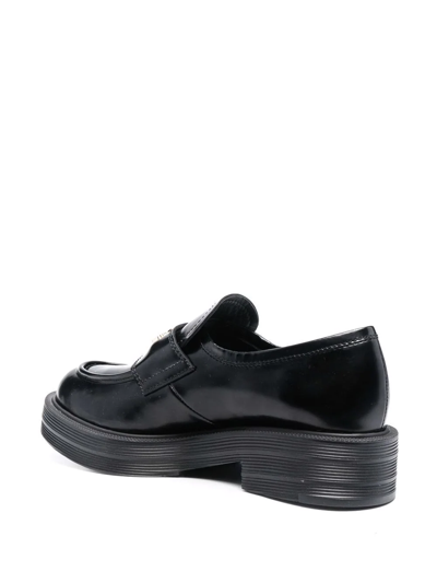Shop Love Moschino Logo-plaque Chunky Loafers In Black