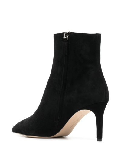 Shop Ferragamo Pointed Toe Ankle Boots In Schwarz