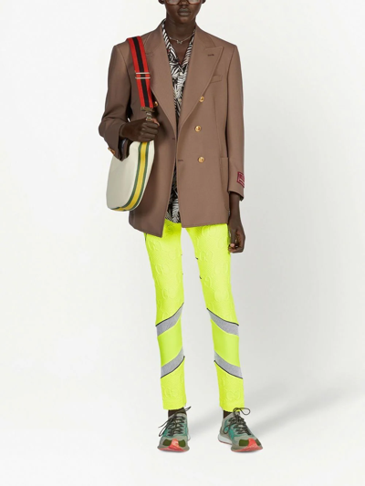 Shop Gucci Interlocking G Jacquard Leggings In Yellow