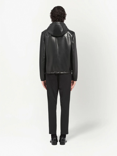 Prada Reversible Blouson In Leather And Re-nylon In Black