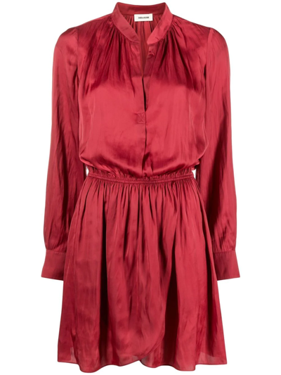 Shop Zadig & Voltaire Rinka Satin Minidress In Red