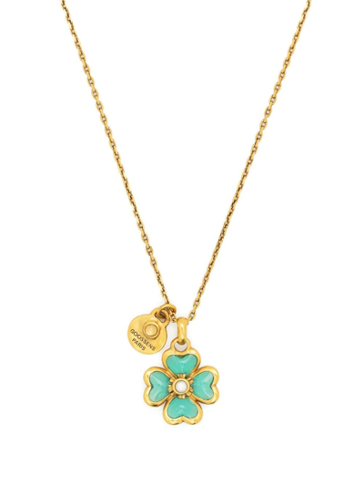 Shop Goossens Talisman Four-leaf Clover Necklace In Gold