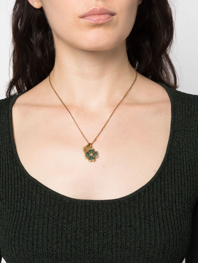 Shop Goossens Talisman Four-leaf Clover Necklace In Gold