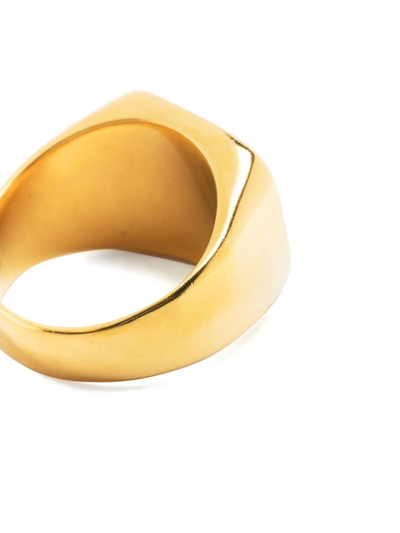 Shop Goossens Talisman Clover Signet Ring In Gold
