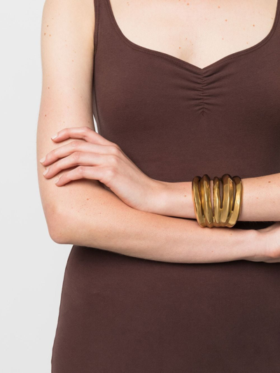 Shop Goossens Spirale Open-back Cuff Bracelet In Gold