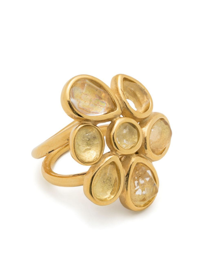 Shop Goossens Mini Cabochons Finger Ring In Gold